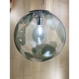 1990s contemporary olive-green and transparent sphere in murano glass