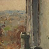 Huile sur toile suédoise originale « Nature morte à la plante en pot »