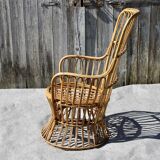 Emmanuelle-style wicker armchair, 20th century