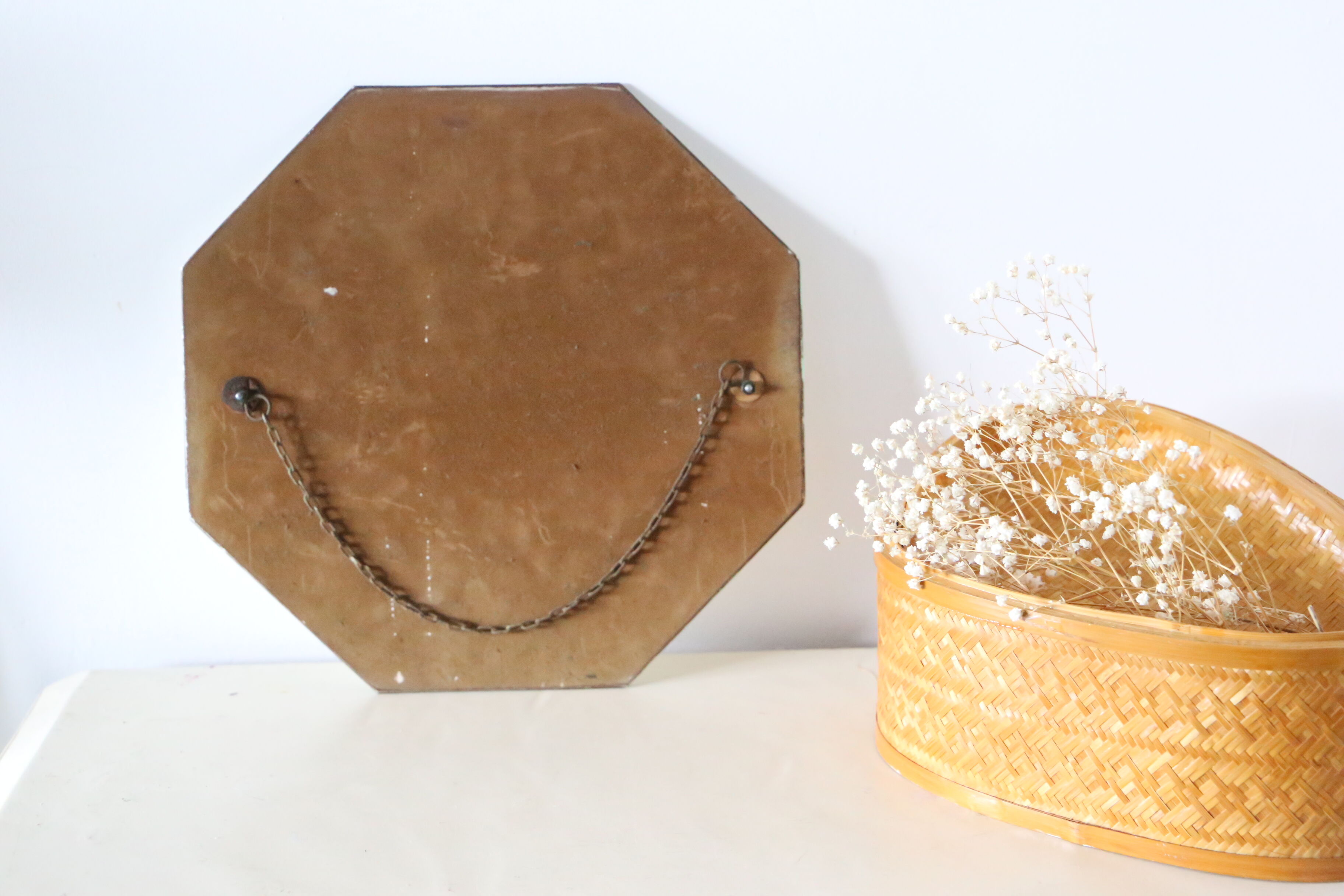 Octagonal bevelled wall mirror