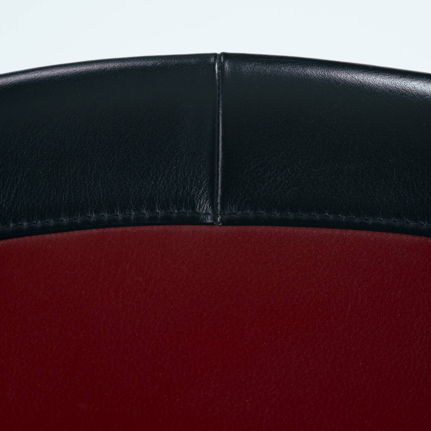 Sinan Armchairs in Leather and Beech Wood, Red and Black, Designed by Poltrona Frau, Set of 4
