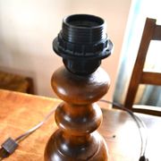 1960s turned wooden lamp base