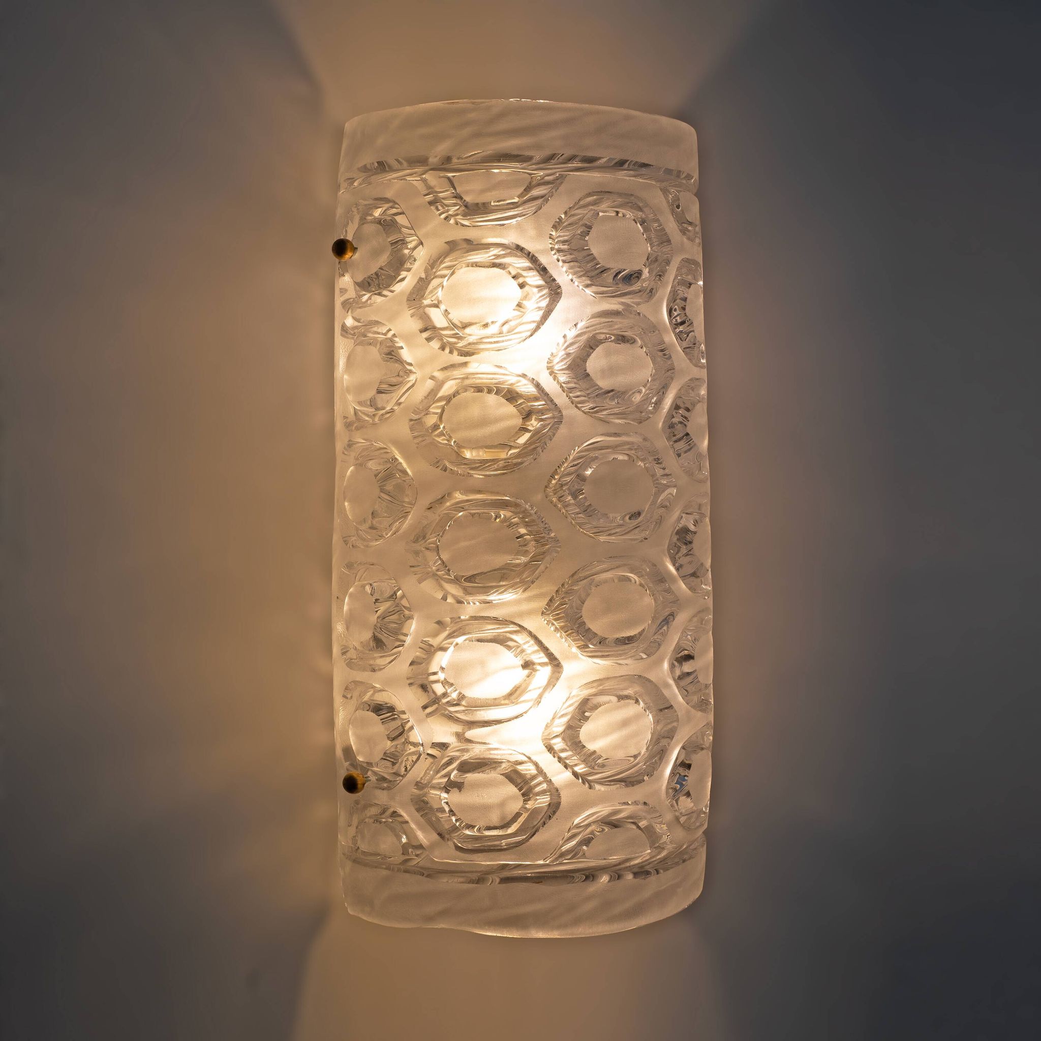 Pair of Modern Italian Murano Glass Textured Wall Sconces