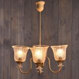 Lustre vintage 4 lumières brocante plafonnier