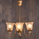 Lustre vintage 4 lumières brocante plafonnier