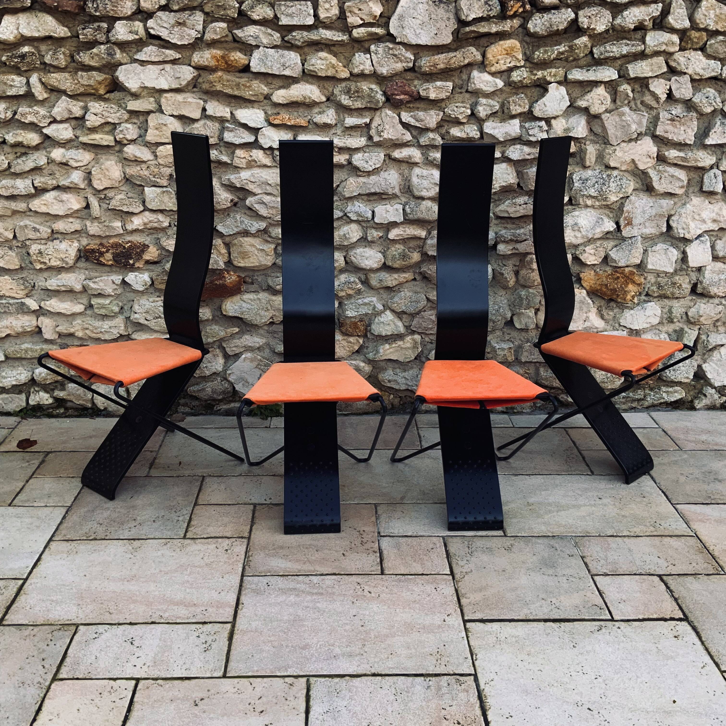 Series of Italian design chairs, 1980s by Pietro Arosio