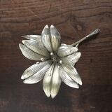 Silver metal flower ashtray