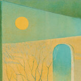 Lake, Color Lithograph on Paper, 63 x 70 cm