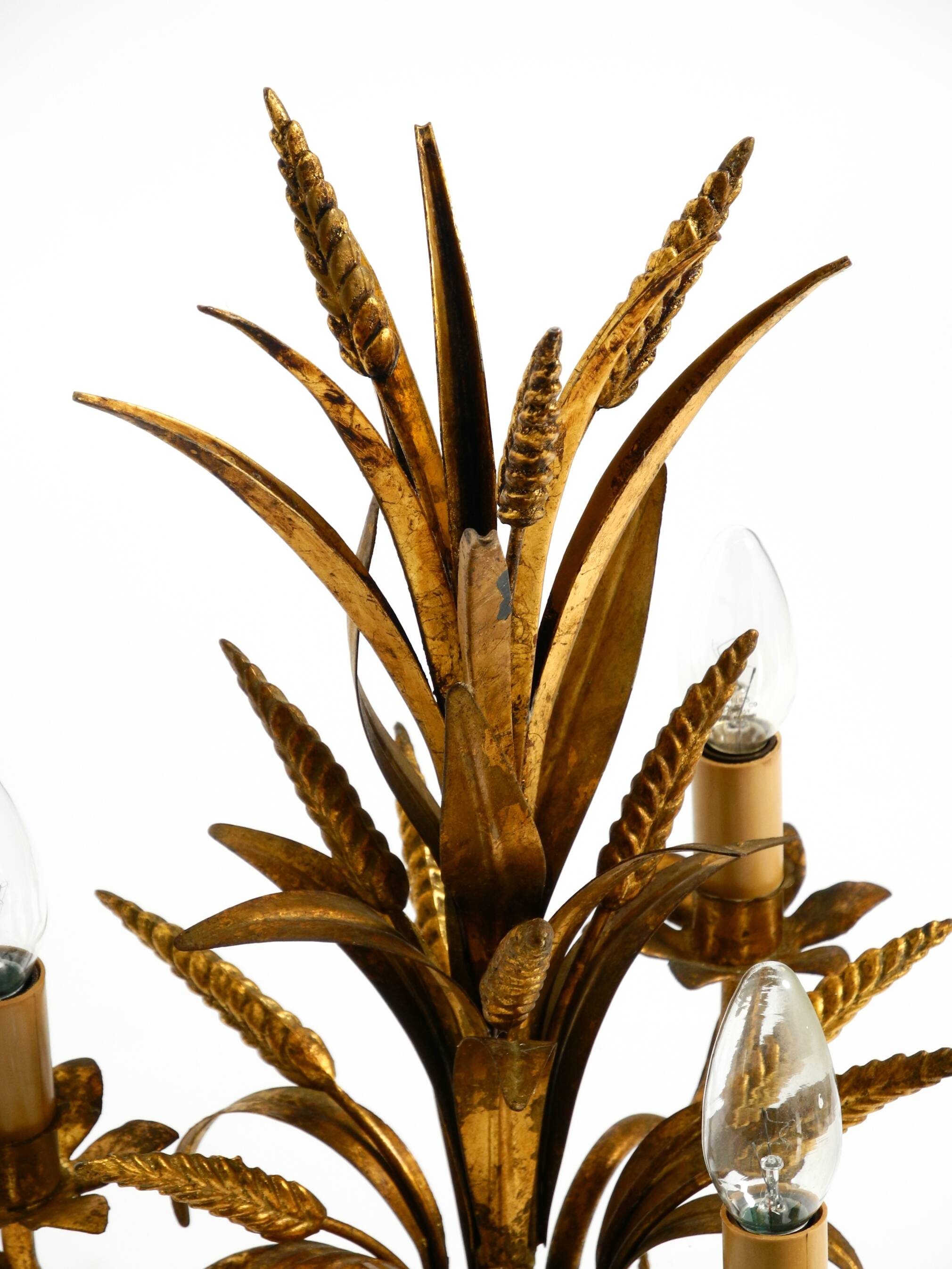 Original 1970s floral table lamp by Hans Kögl in the shape of a wheat sheaf