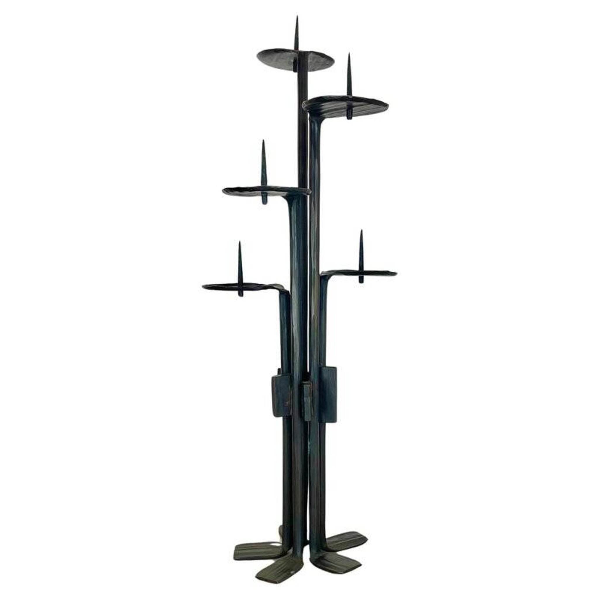 Large brutalist bronze candleholder by Manfred Bergmeister, Germany, 1970s