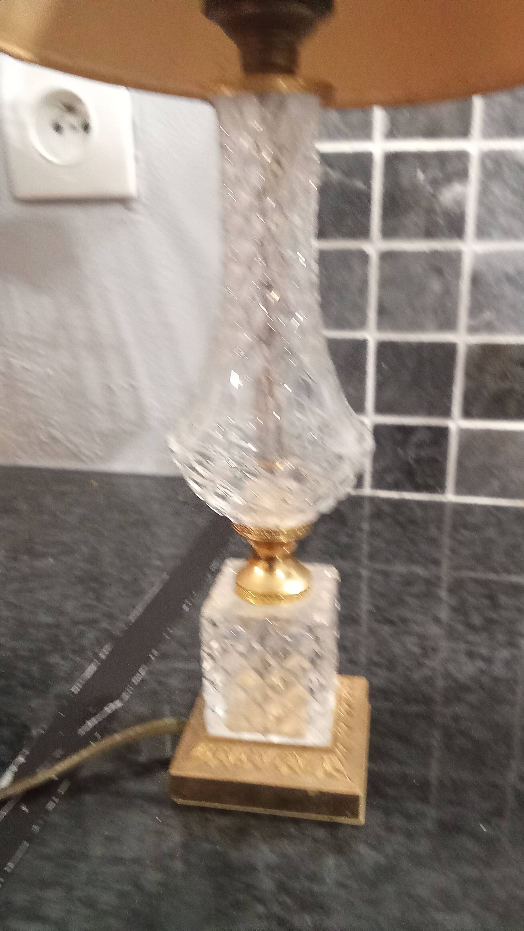 Pair of vintage glass bedside lamps from the 50s