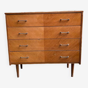 Scandinavian vintage chest of drawers, pretty blond wood