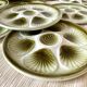 Moulin des Loups oyster plates and matching dish - 1970