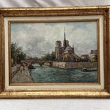 Painting Oil on canvas signed -Paris— dimensions: height -48cm- width -60cm-