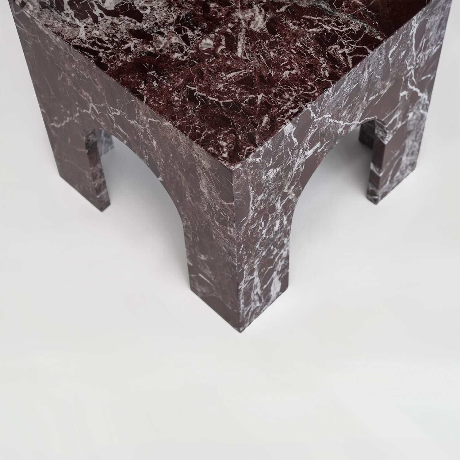 Table d'appoint en marbre Rosso Levanto