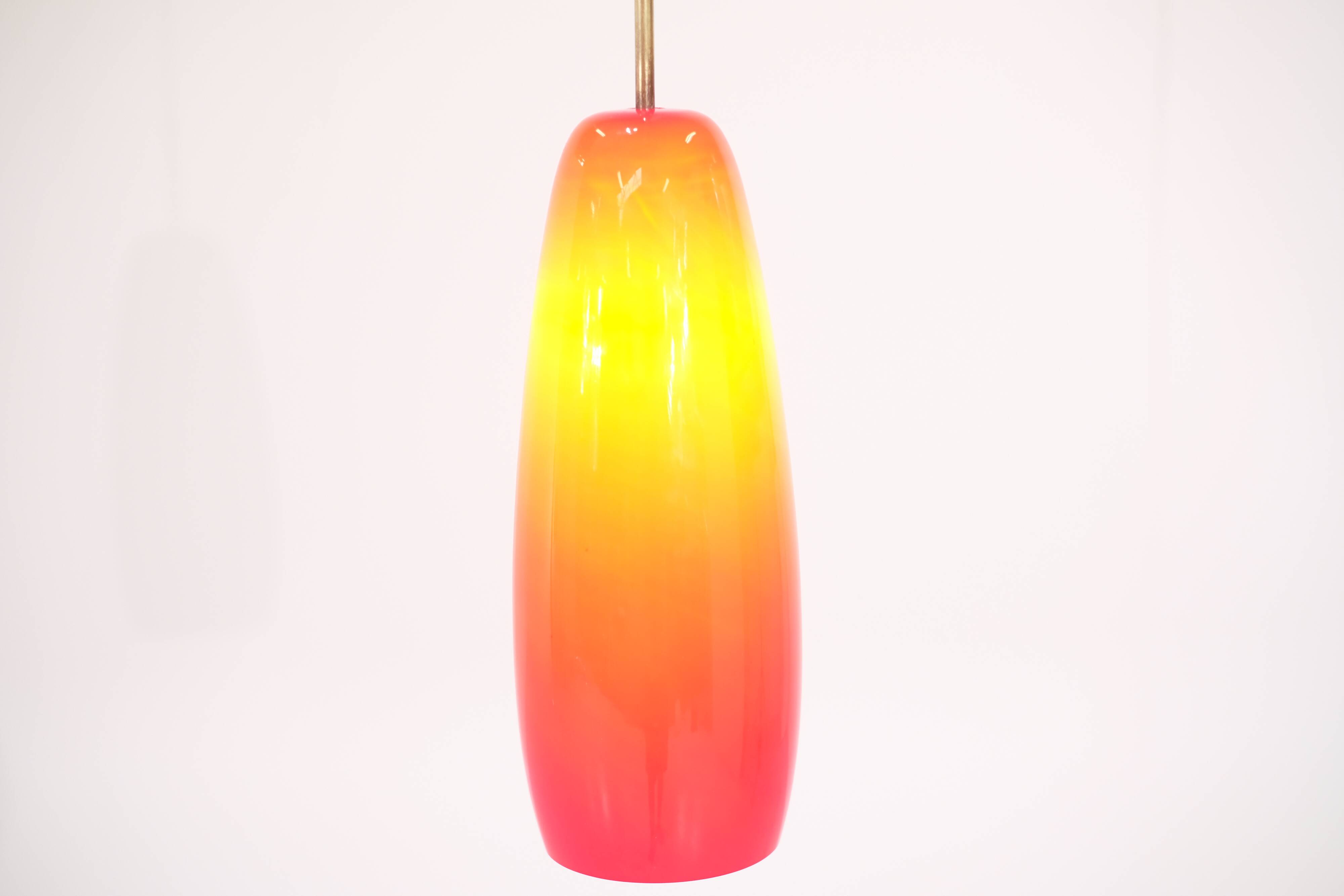 Italian lamp in red opaline - 1970s
