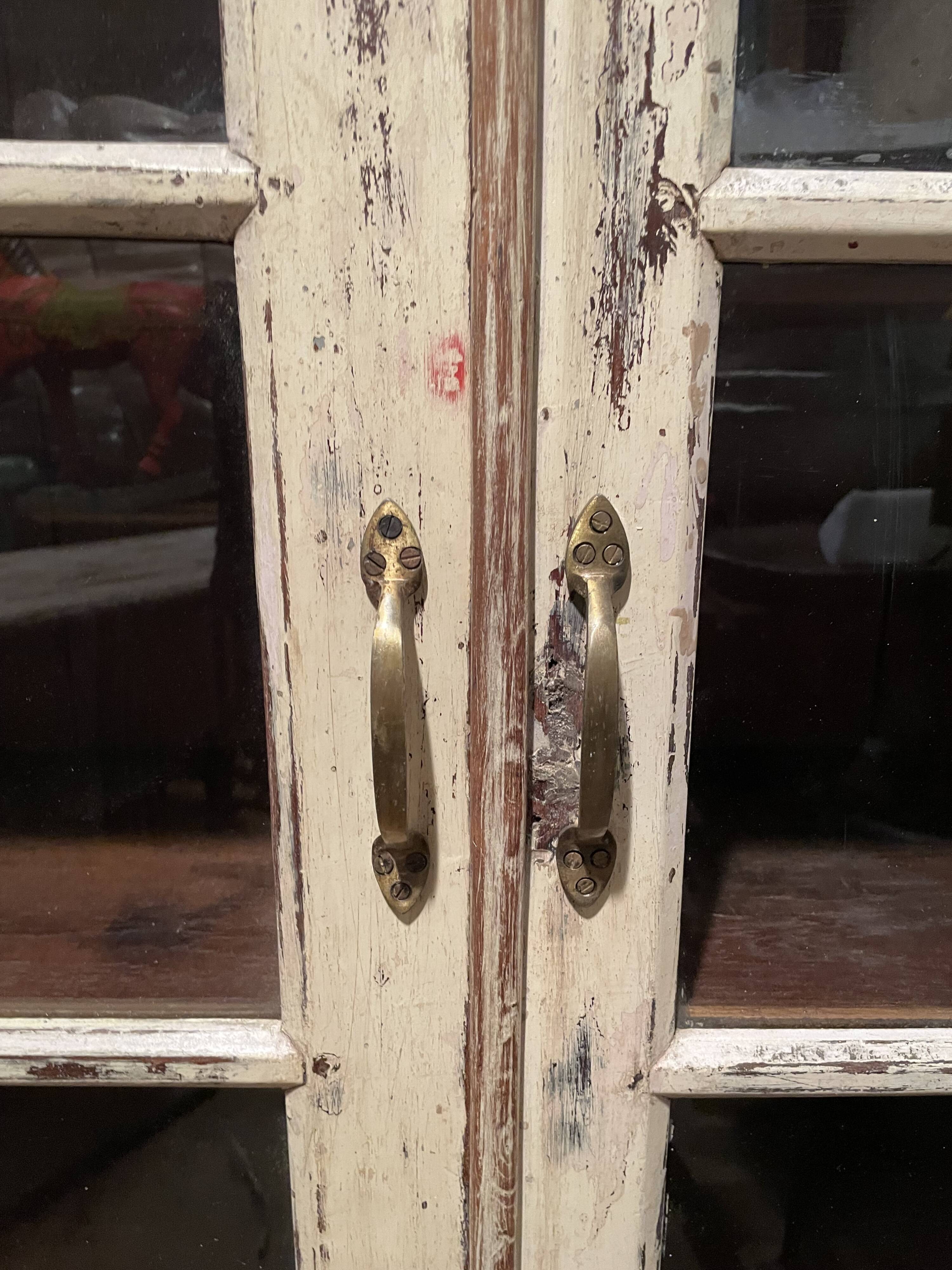 Beige lacquered teak sideboard