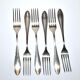 Series of 6 vintage table forks in silver metal deetjen 100 21.5cm
