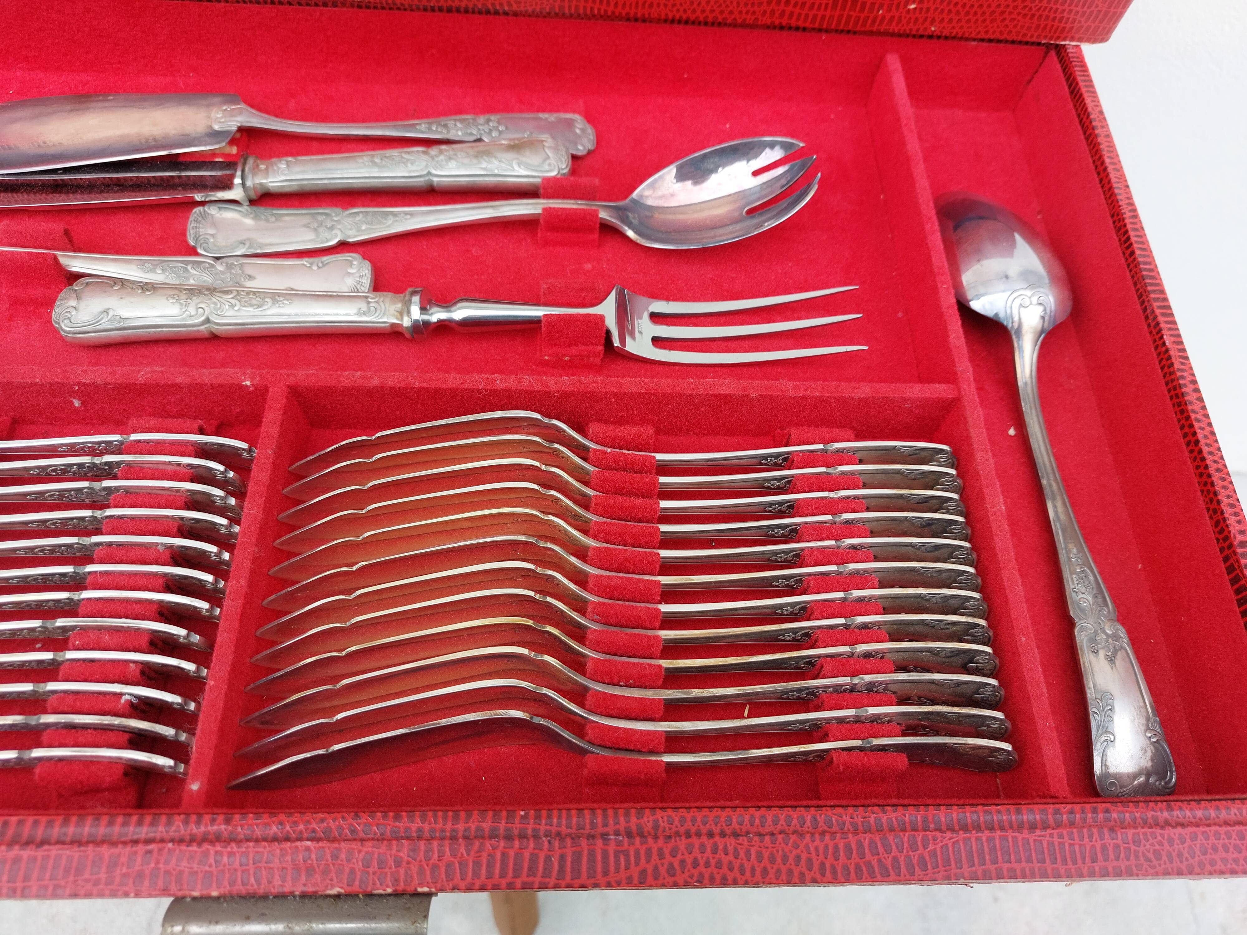 Housewife 130 pieces in silver metal goldsmith Platil