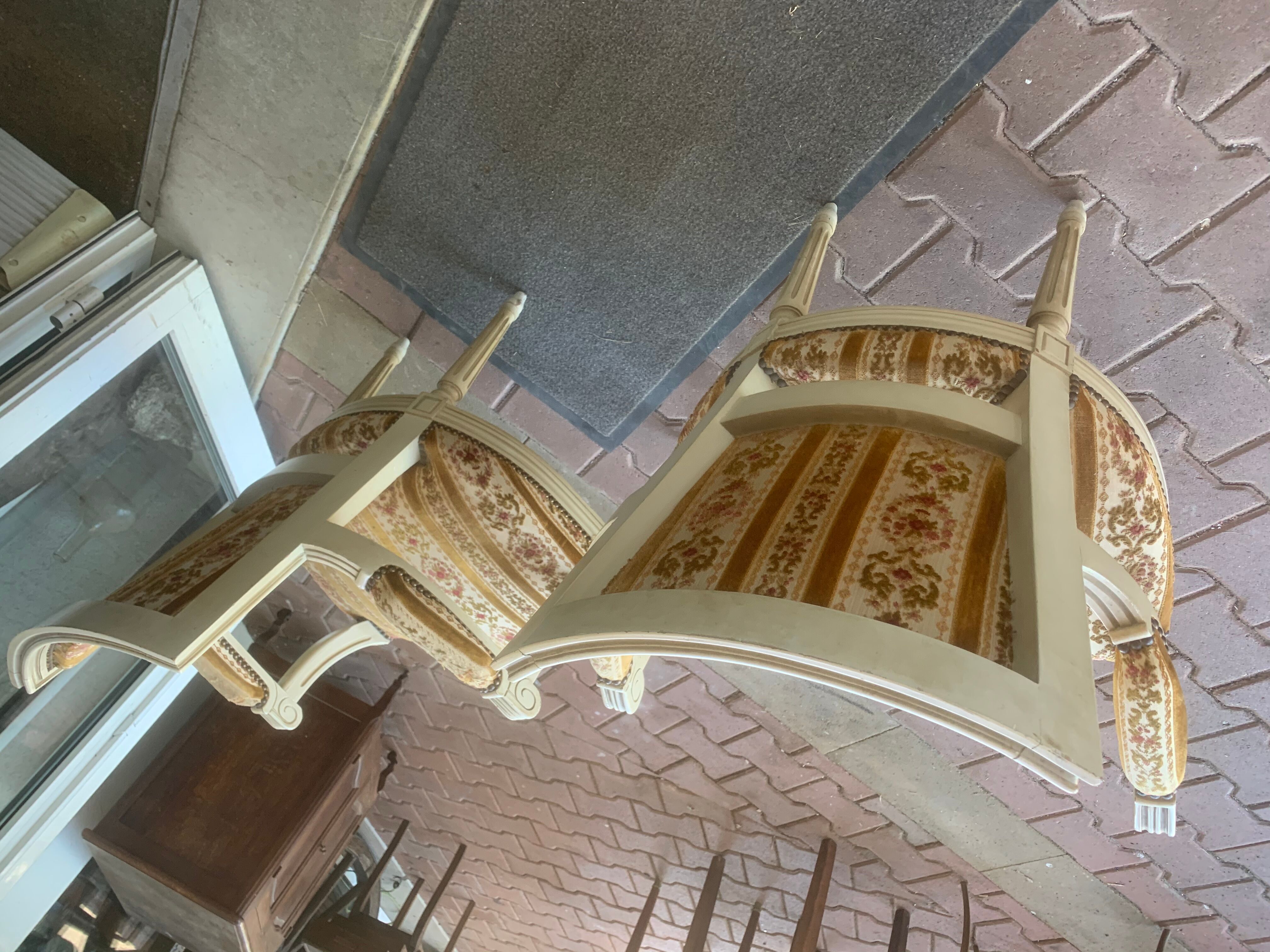 Louis XVI armchair pair