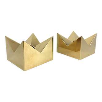 Pair of Scandinavian brass candle holders, Pierre Forsell for Skultuna, 1960