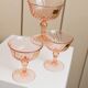 Ensemble de 6 verres à martini coupe Luminarc Rosaline en verre abricot – vintage années 1970 France avec emballage.
