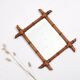 Old turned wooden mirror, bamboo imitation