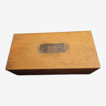 Boîte à cigarette anglaise bois et plaque argent 19èm régiment london mess ancien