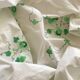 Antique square tablecloth with embroidered appliqué - 107x107 cm - Cotton