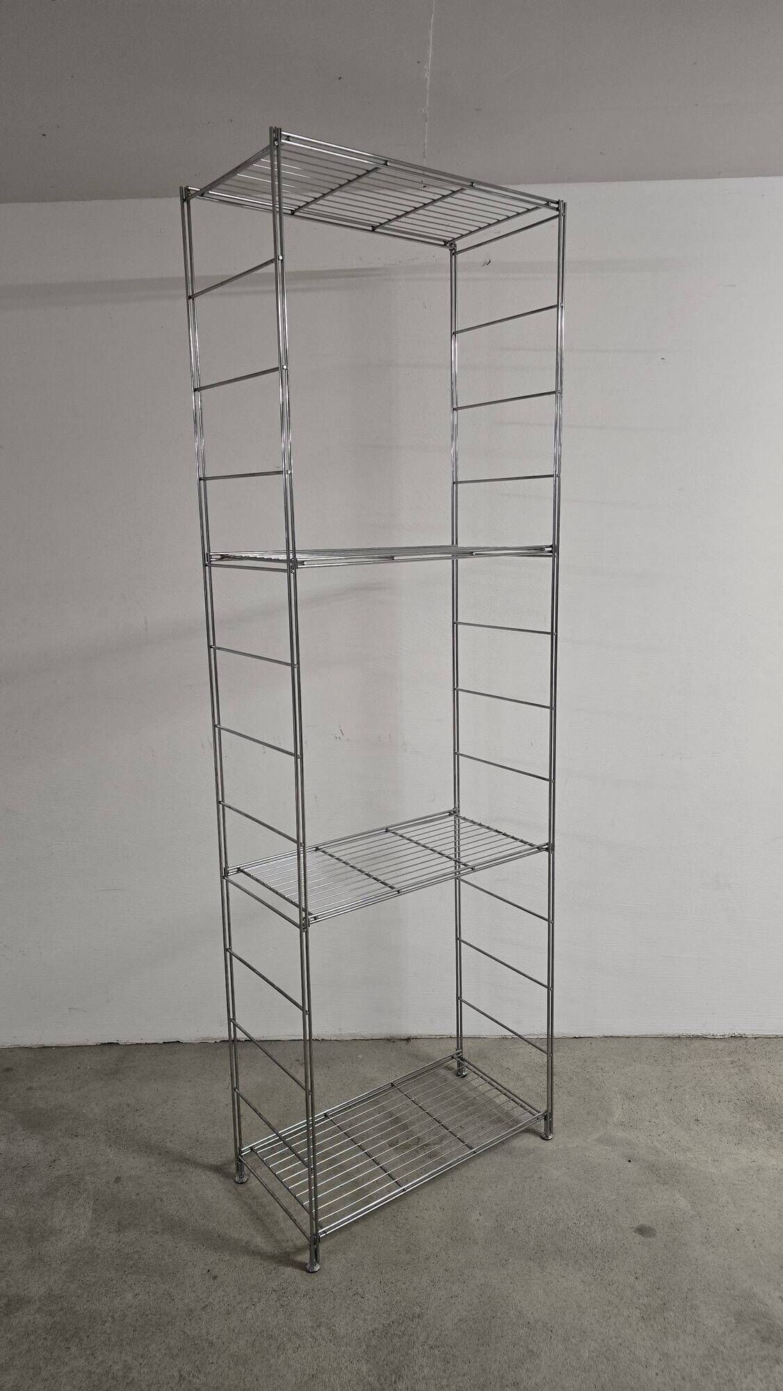 Balton vintage shelf from the 1980s in chrome metal – 215 cm