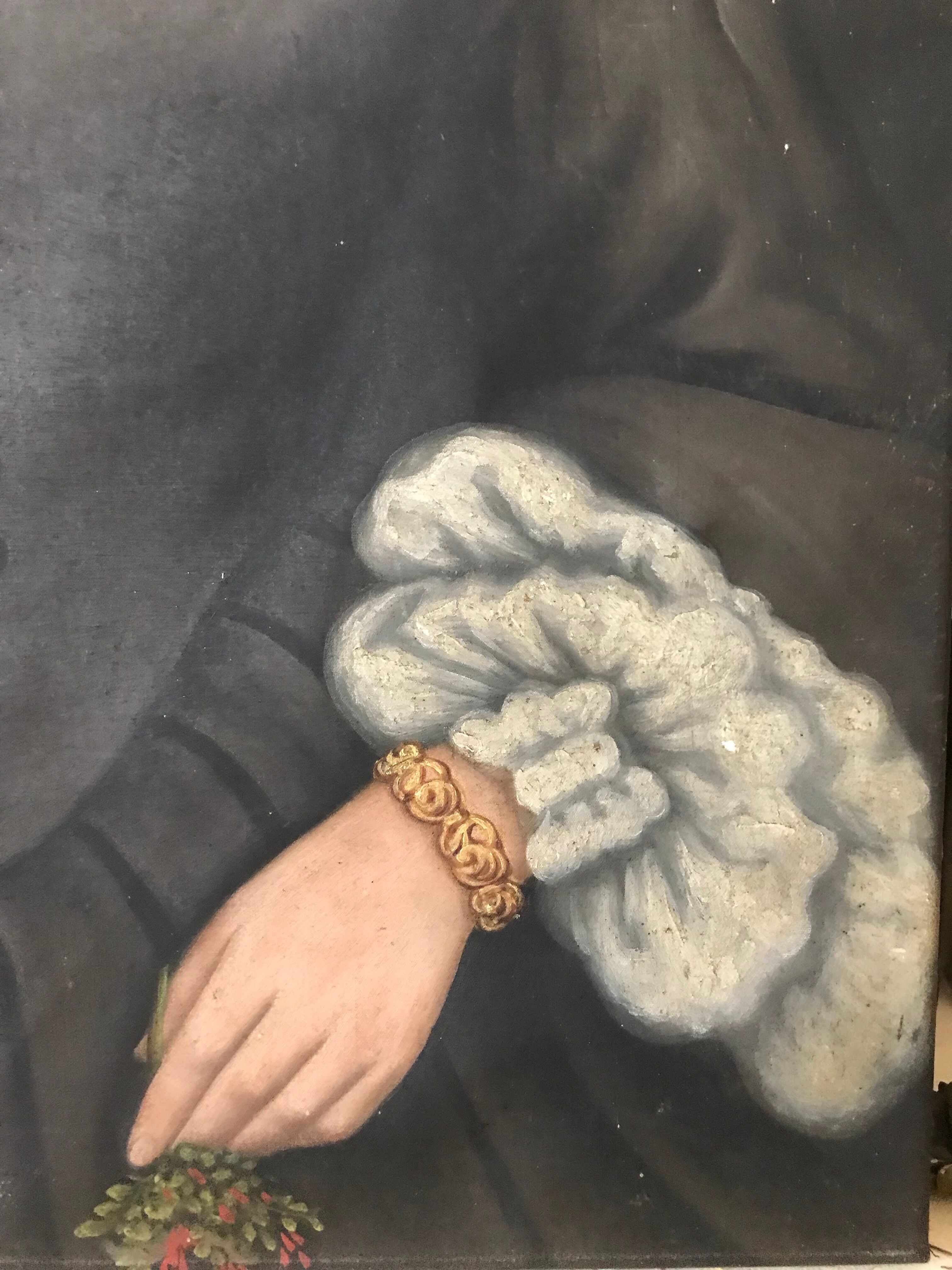 Portrait of a woman oil on canvas 19th