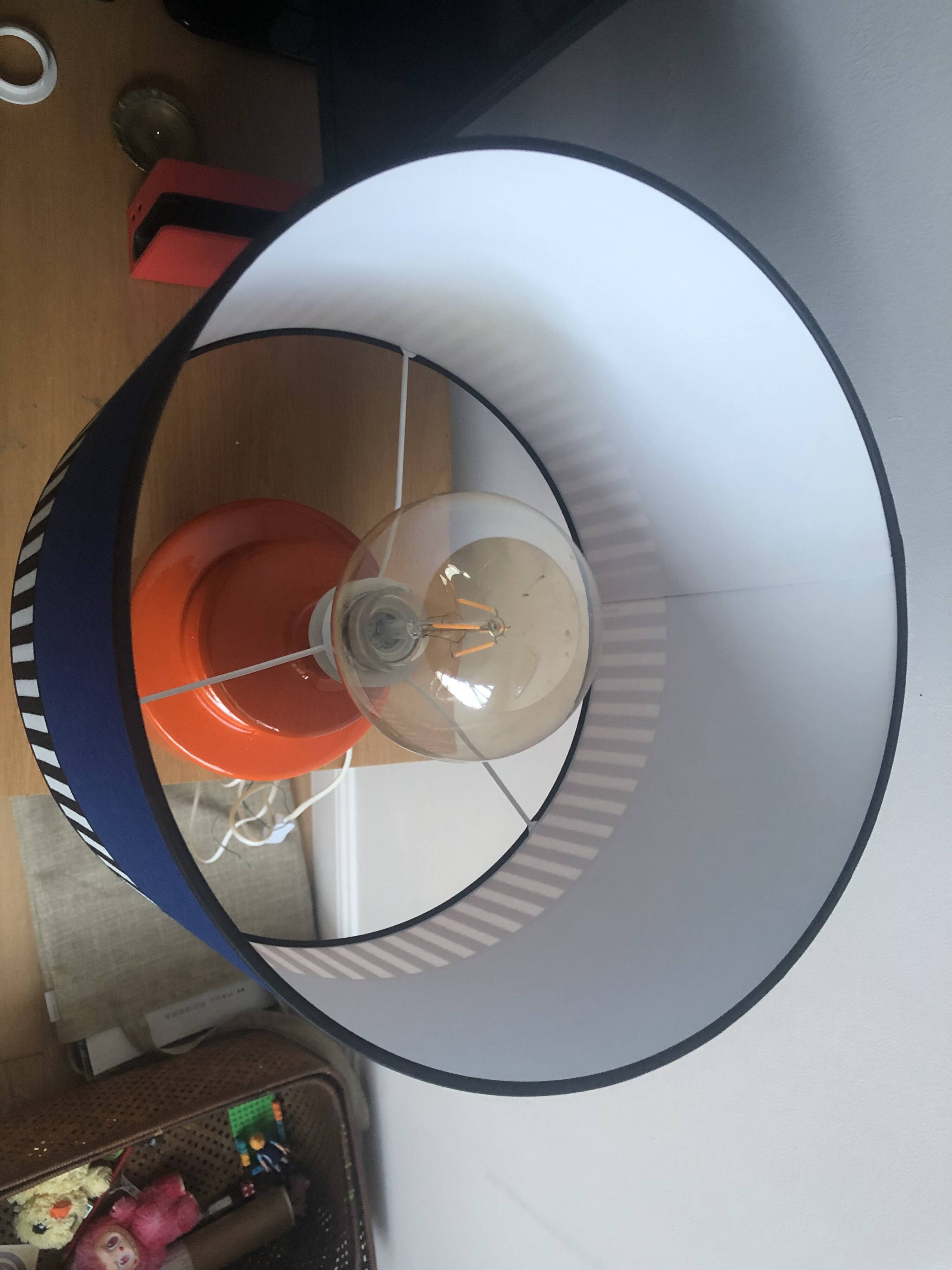 Vintage lamp base and lampshade