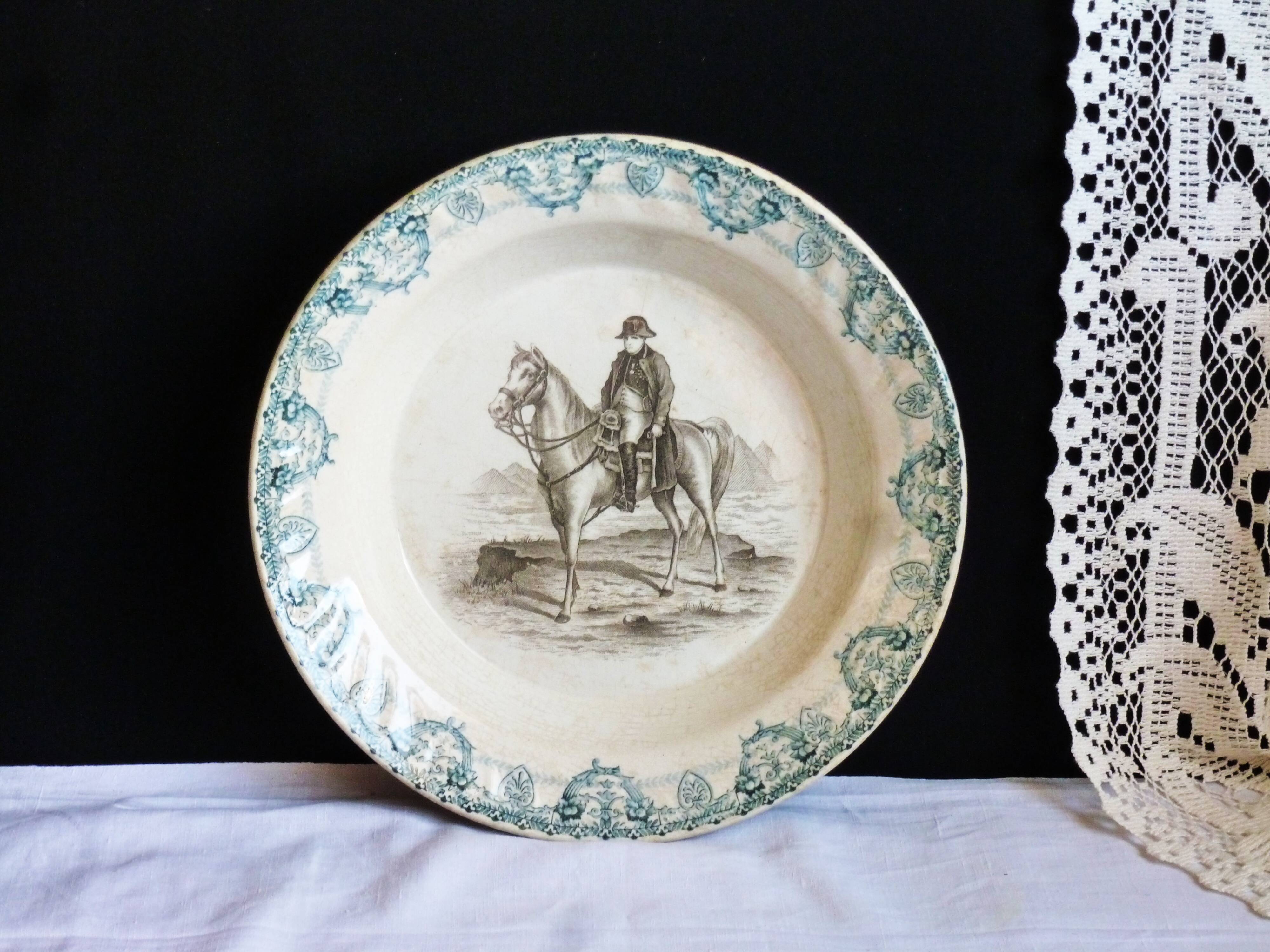 Napoleon plate, an old vegetable dish, 19th-century crockery.