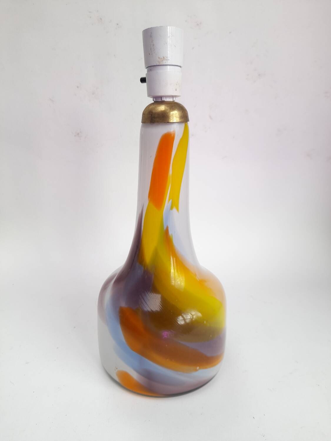 Large Holmegaard lamp base in coloured glass