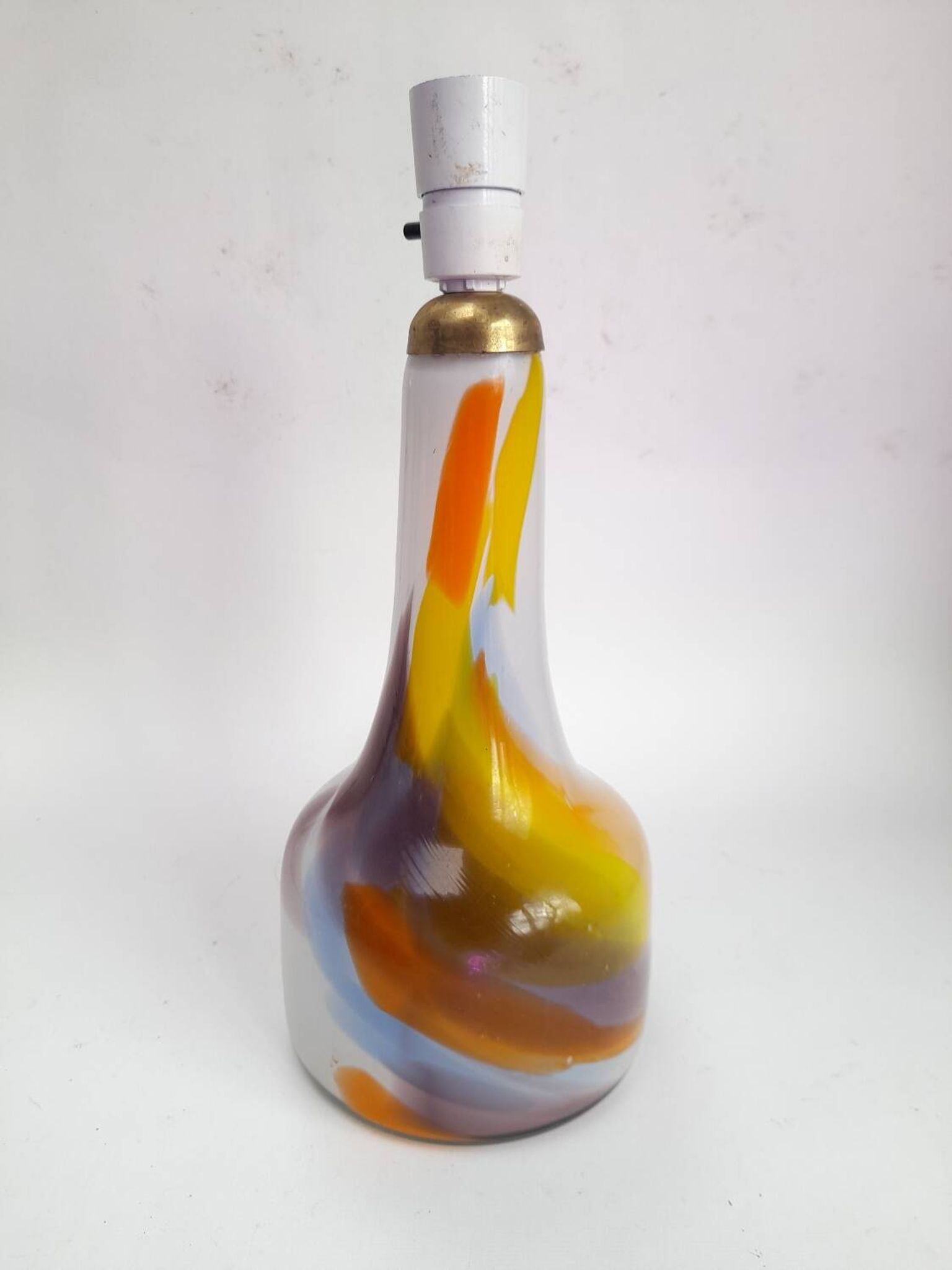 Grand pied de lampe Holmegaard en verre coloré