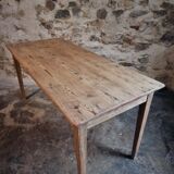 Farm table in solid oak, beech, and pine, early 20th century.