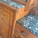 Art Deco buffet, marble trays, antique sideboard, display cabinet.