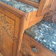 Buffet art déco plateaux marbre, meuble vaisselier ancien, vitrine