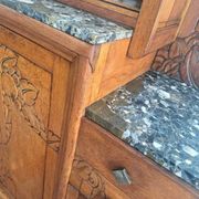 Buffet art déco plateaux marbre, meuble vaisselier ancien, vitrine