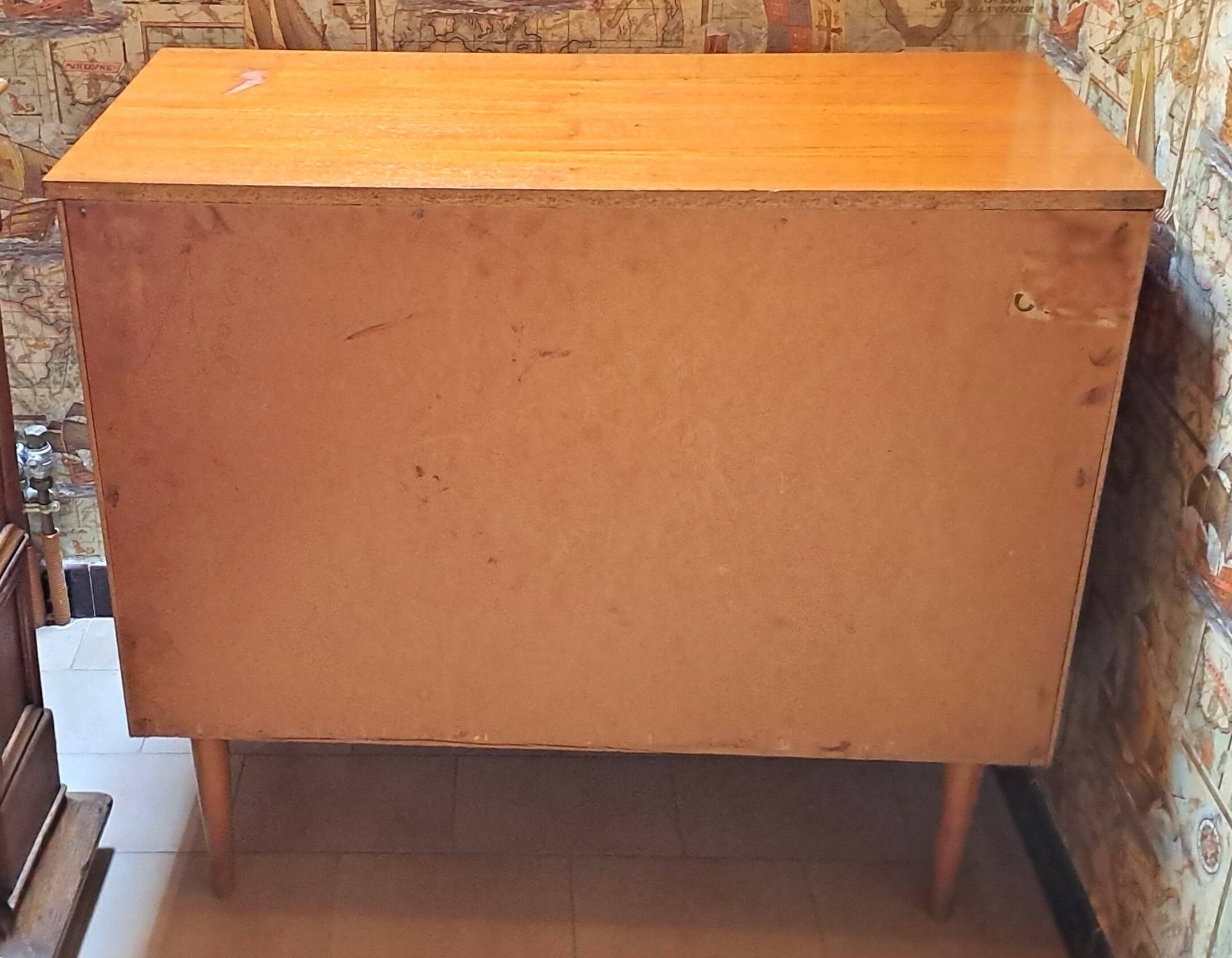 Scandinavian teak chest of drawers 1970 with 3 drawers