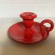 Red ceramic cellar rat candle holder