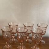 6 small Rosaline glasses