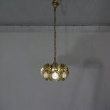 Italian brass and glass ceiling lamp, 1960s