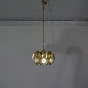 Italian Brass & Glass Ceiling Lamp, 1960s