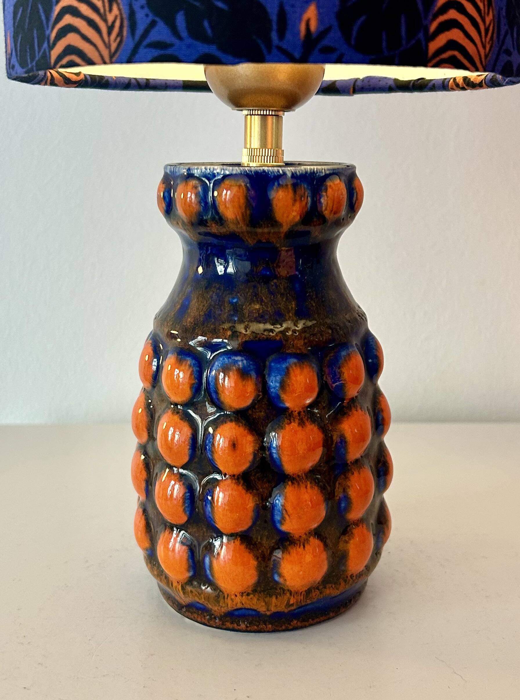 Upcycled table lamp from West Germany, Pop-Art vase by Bay Keramik