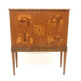 Scandinavian walnut wardrobe, Reiners, Mjölby, Swedish Modern, Sweden, 1