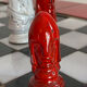 Chess set with ceramic board and pieces.
