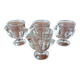 4 VINTAGE French egg cups, transparent glass, hen shape
