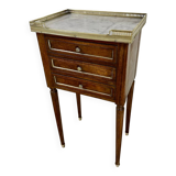 Louis XVI style bedside table in mahogany and marble