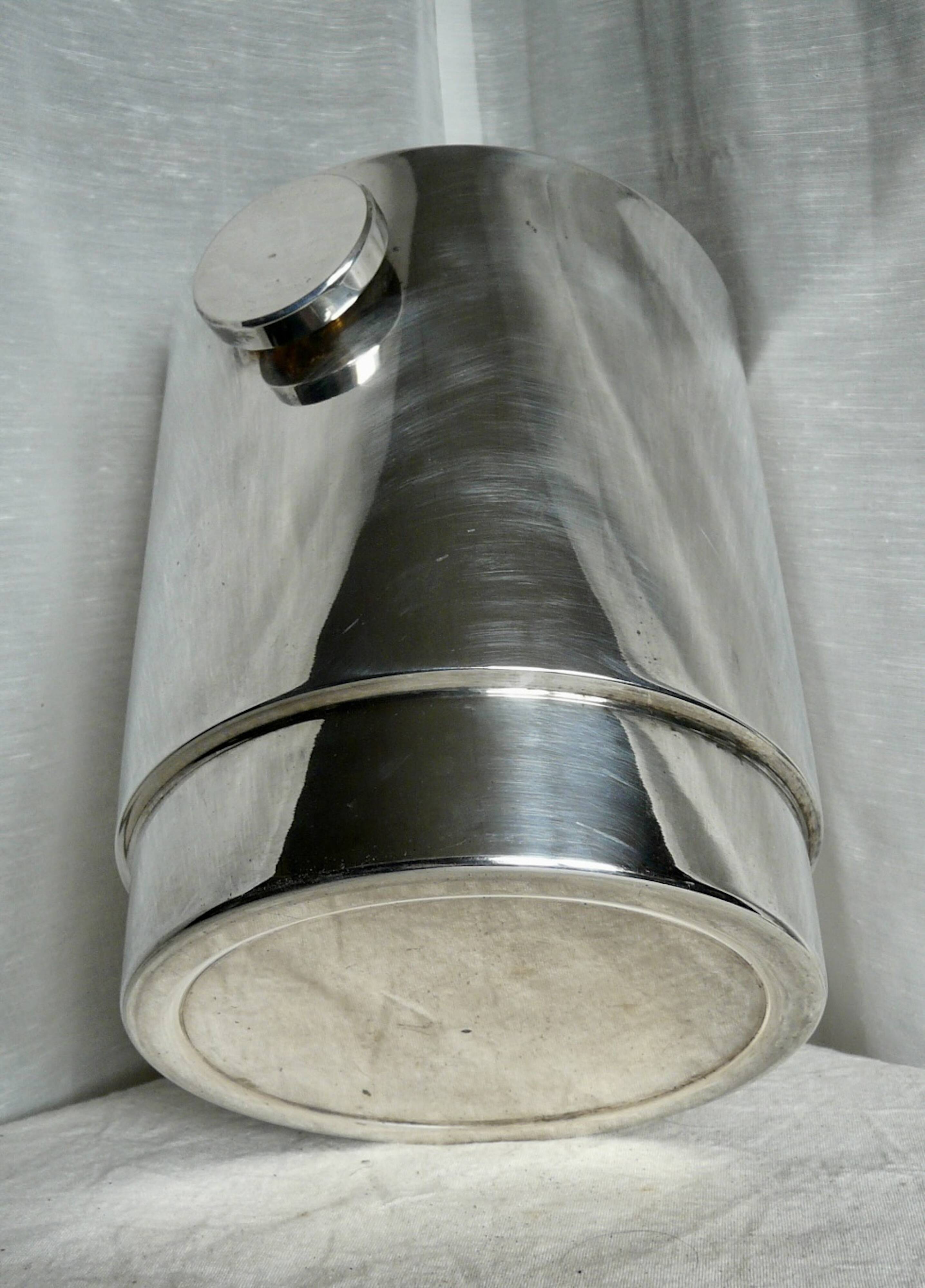Modernist silver metal Champagne (or wine) bucket